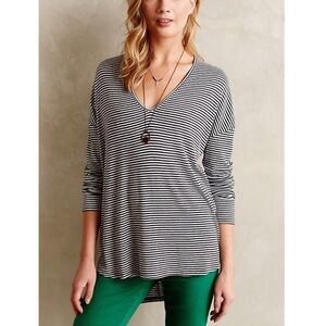 ANTHROPOLOGIE Bordeaux Ronay Tee striped